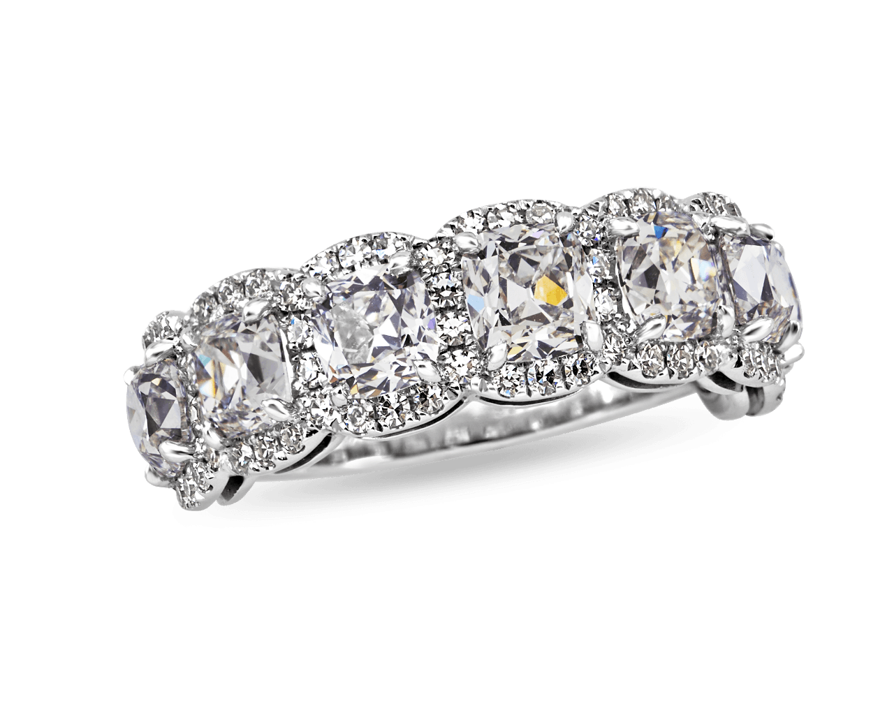 Antique Cushion Halo Diamond Band