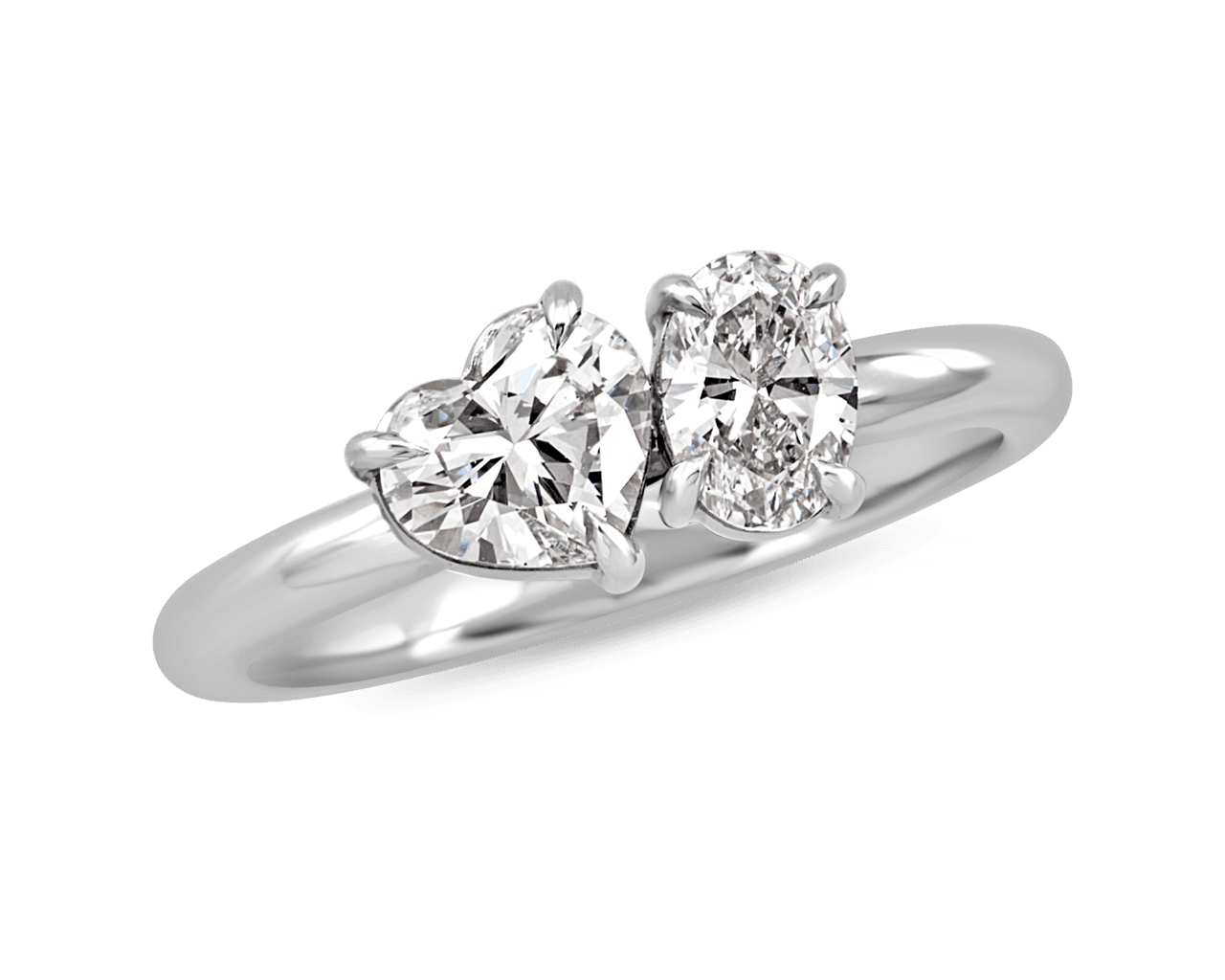 Heart Shaped & Oval You and Me Ring