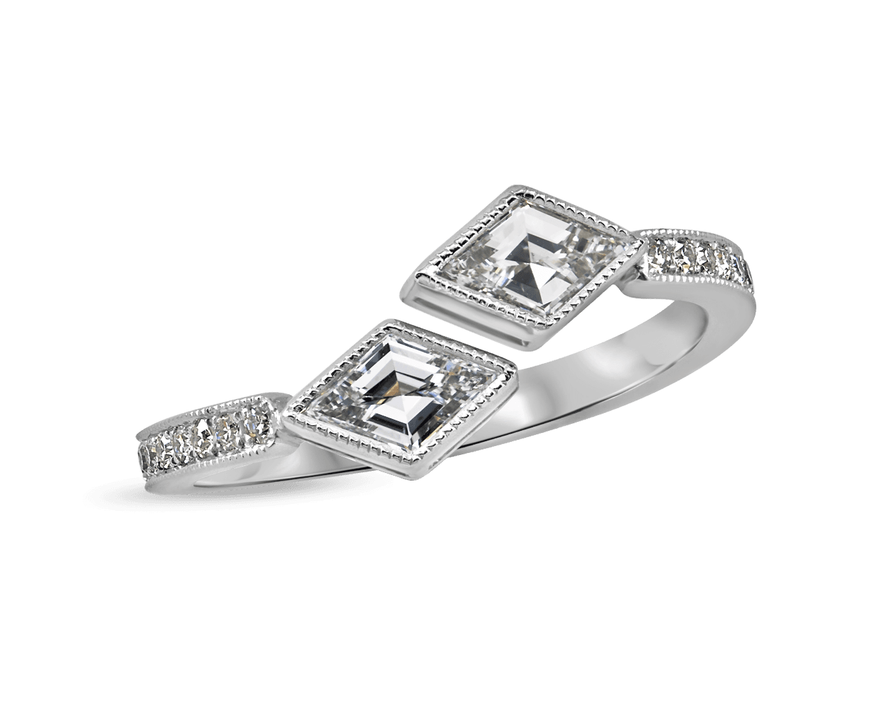 Lozenge Cut You and Me Ring