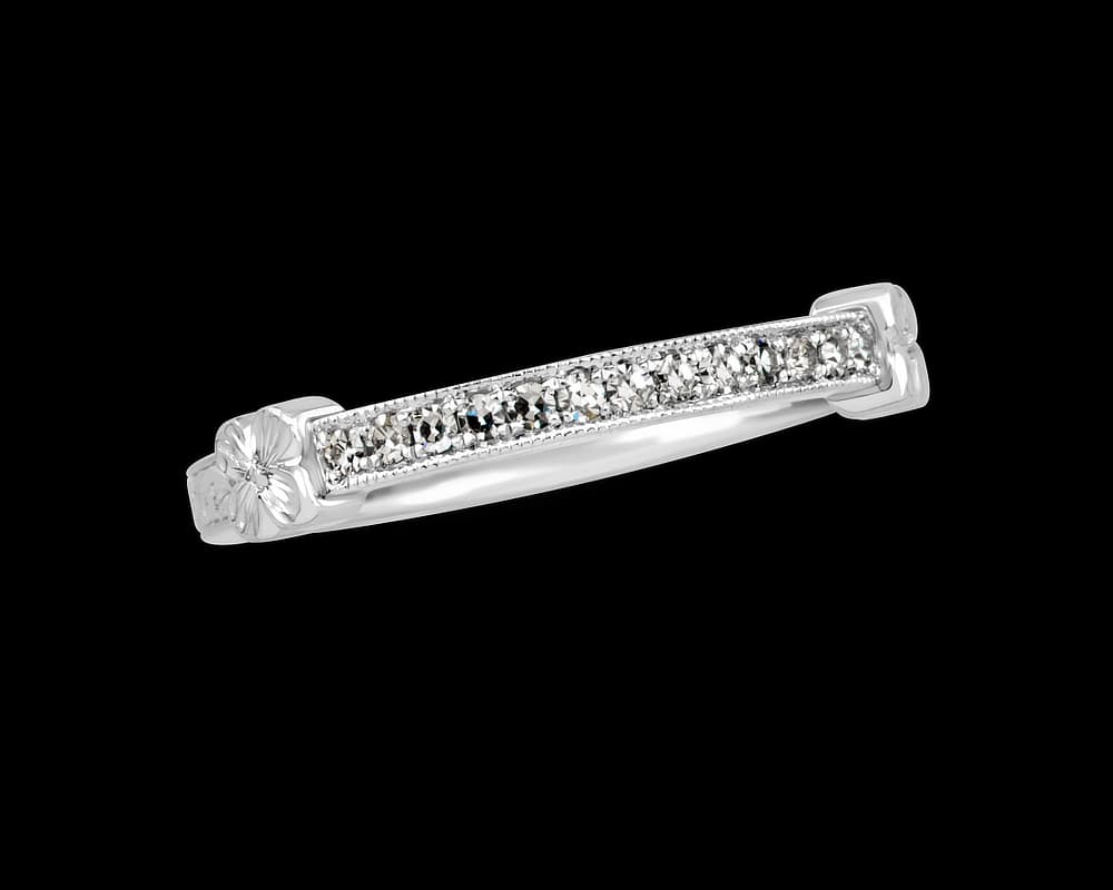 Vintage Engraved Pave Band