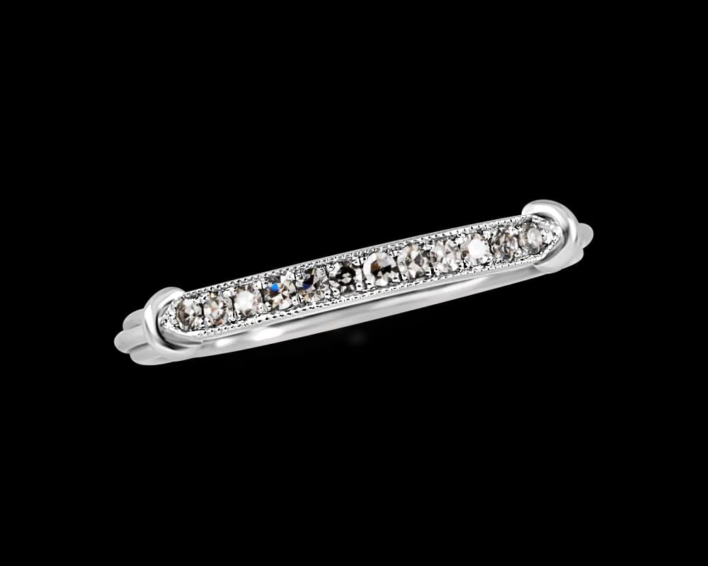 Vintage Tri Wire Pave Band